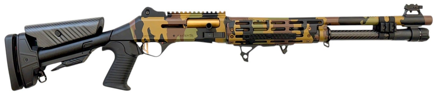 Orthos Raider S4 Elite N91 Camo 12 GA-3 18.5 Barrel 7-Rounds - Orthos