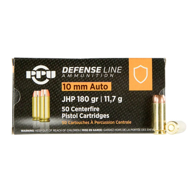  Defense Brass 10mm 180-Grain 50-Rounds JHP Ammo