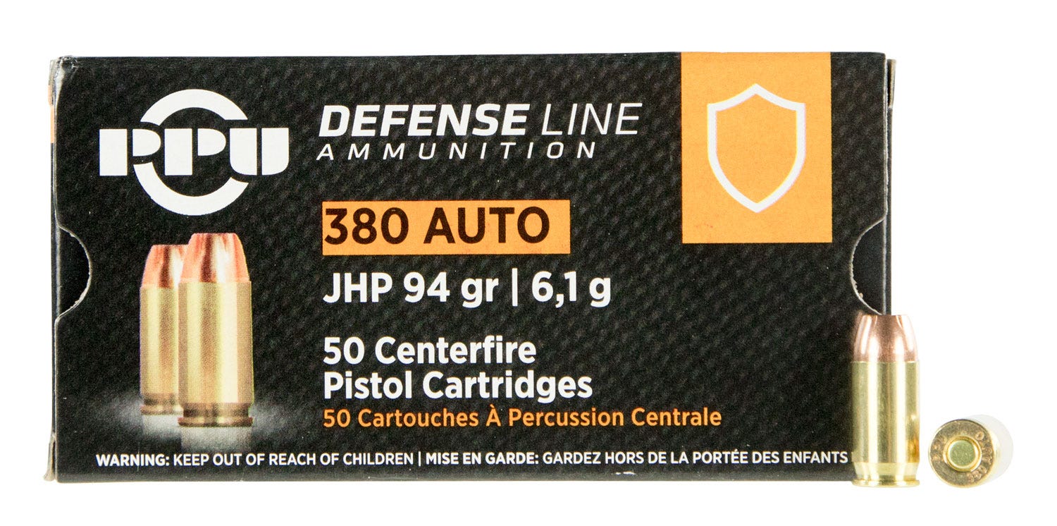  Defense Brass .380 94-Grain 50-Rounds JHP Ammo