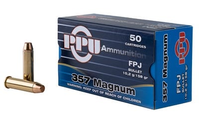 i Partizan PPU .357 Mag Ammunition 50 Rounds 158 Grain FPJ Ammo