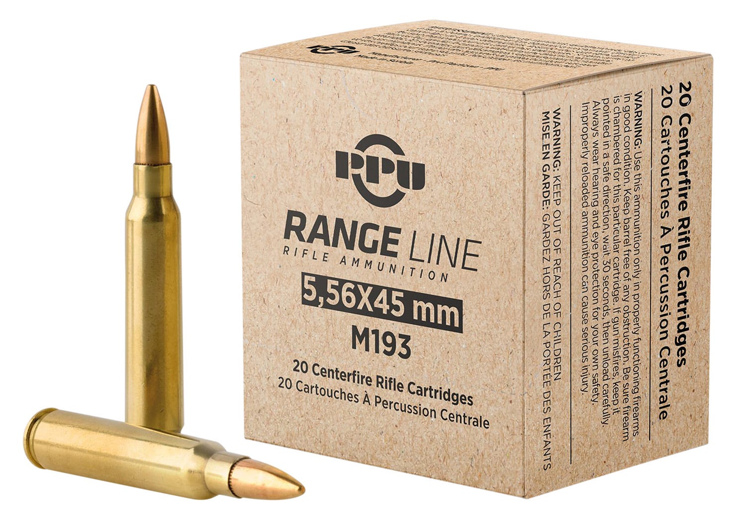 PPU Range Line 5.56 55 Grain 20-Rounds FMJBT Range Line 5.56 55 Grain 20-Rounds FMJBT Ammo