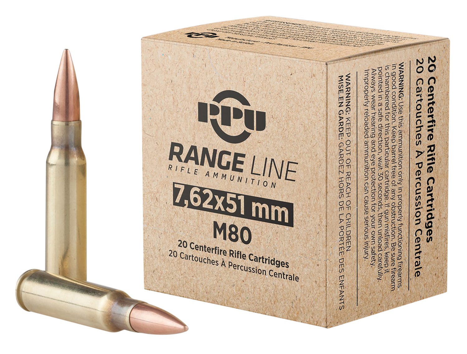 PPU Range 7.62 X 51 145 Grain 20-Rounds FMJBT - PPU