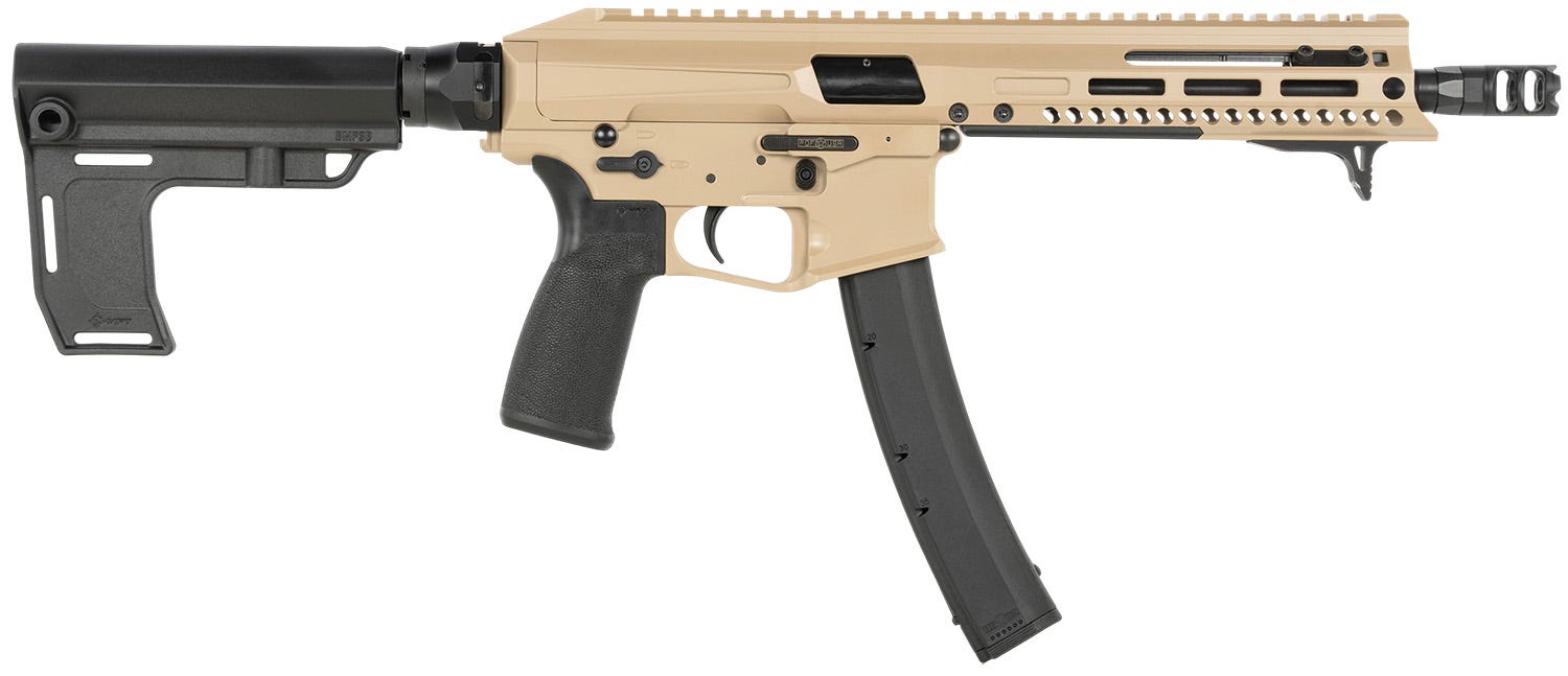 Patriot Ordnance Factory Phoenix Flat Dark Earth 9mm 8 Barrel 35-Rounds w/ MFT Brace - Patriot Ordnance Factory