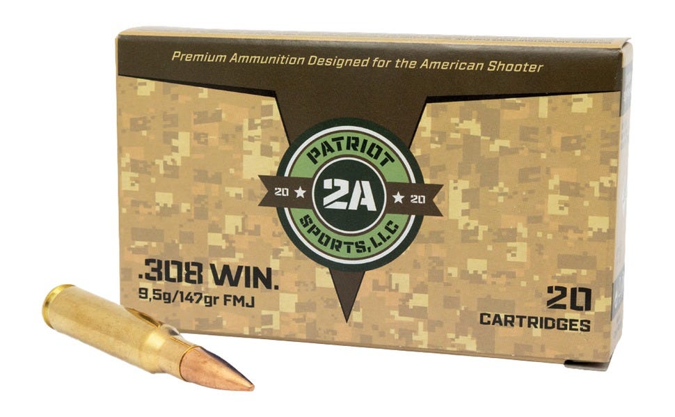riot Sports Rifle Ammunition .308 Win 147 Grain 20-Rounds FMJ Ammo