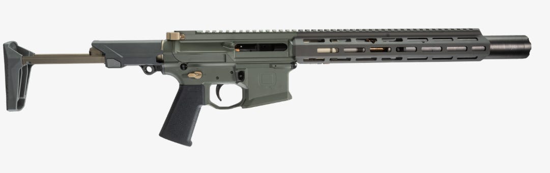 Q Honey Badger SD SBR Jungle Green .300 AAC Blackout 7 Barrel 30-Rounds w/ Honey Badger Suppressor - Q