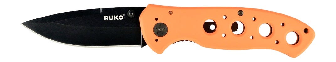 Ruko Knives Ruko Knives 75 Series Orange Folding Knife 3.25 Clip Point Blade - $27.00 at GrabAGun