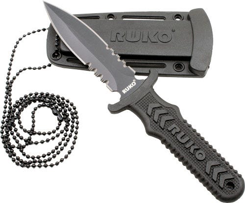 RUKO Knives Fixed Neck/Boot Knife 3 Plain Edge 440A Blade