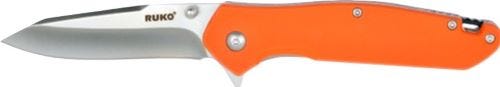 Ruko Knives RUKO Knives RUK0187BZCS Orange Folding Knife 3.25 Plain Edge Stainless Blade - $27.00 at GrabAGun