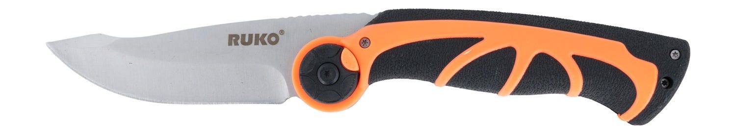 Ruko Knives Ruko Knives Rescue Orange Fixed Blade Knife 1.75 Skinner 7Cr17MoV Steel Blade w/ Nylon Sheath - $34.00 at GrabAGun