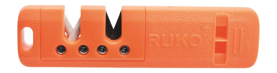 Ruko Knives Ruko Knives Safe-Sharp Sharpener Safety Orange Carbide/Ceramic - $13.00 at GrabAGun