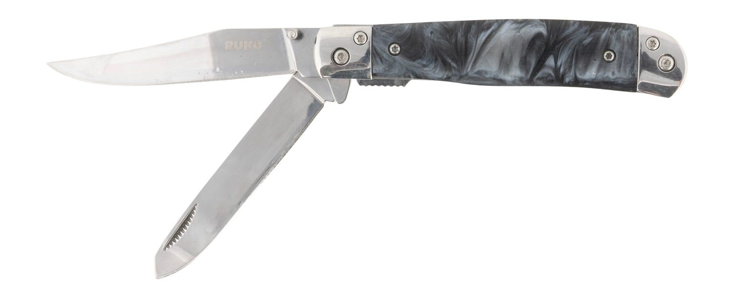Ruko Knives Ruko Knives Trapper Black Pearl Folding Knife 420A Blade - $33.00 at GrabAGun