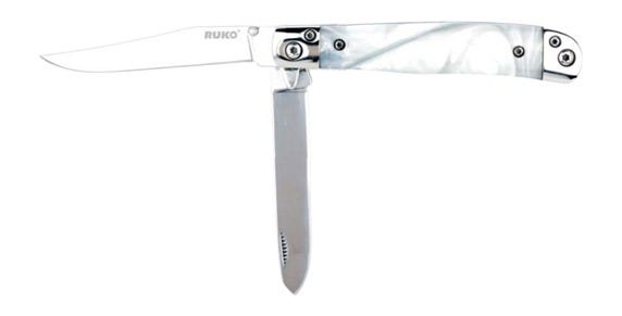 Ruko Knives Ruko Knives Trapper Pearl White Folding 420A Blade - $33.00 at GrabAGun