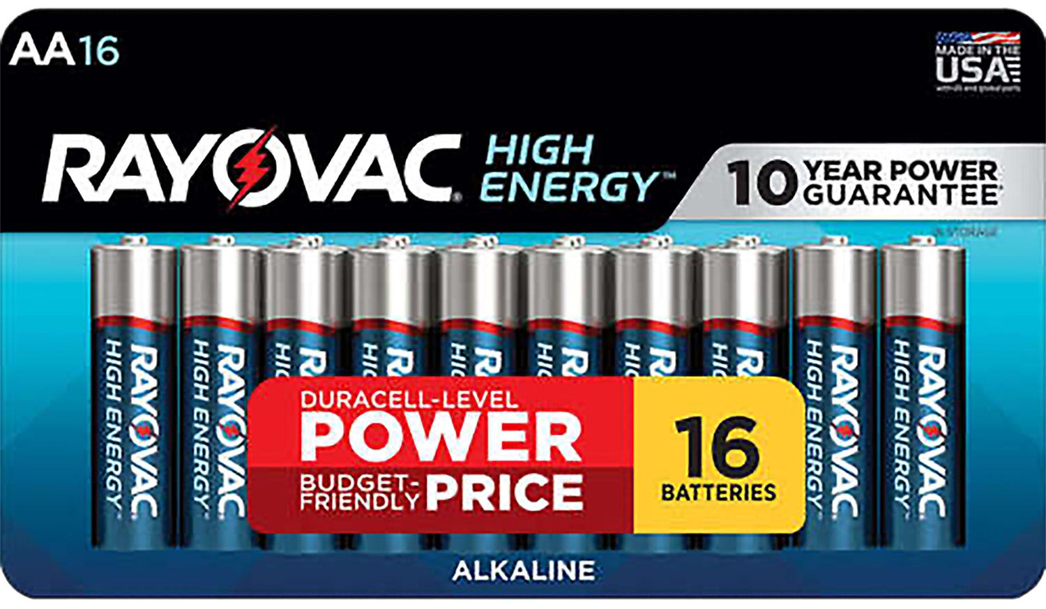 Rayovac High Energy AA Alkaline Batteries 16-Pack