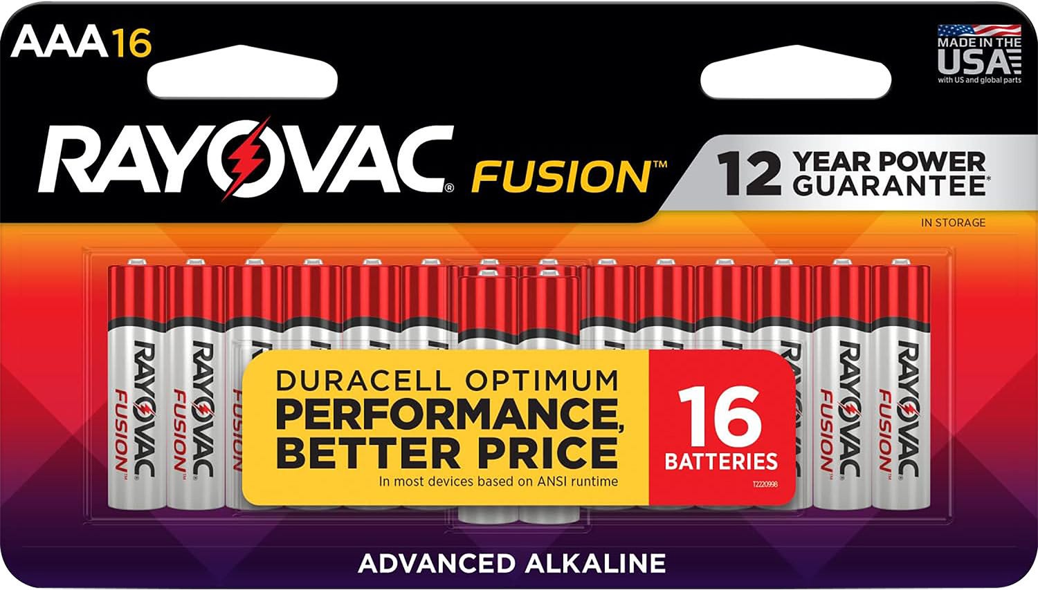 Rayovac High Energy AAA Alkaline Blue / Silver Batteries 16-Pack - Rayovac