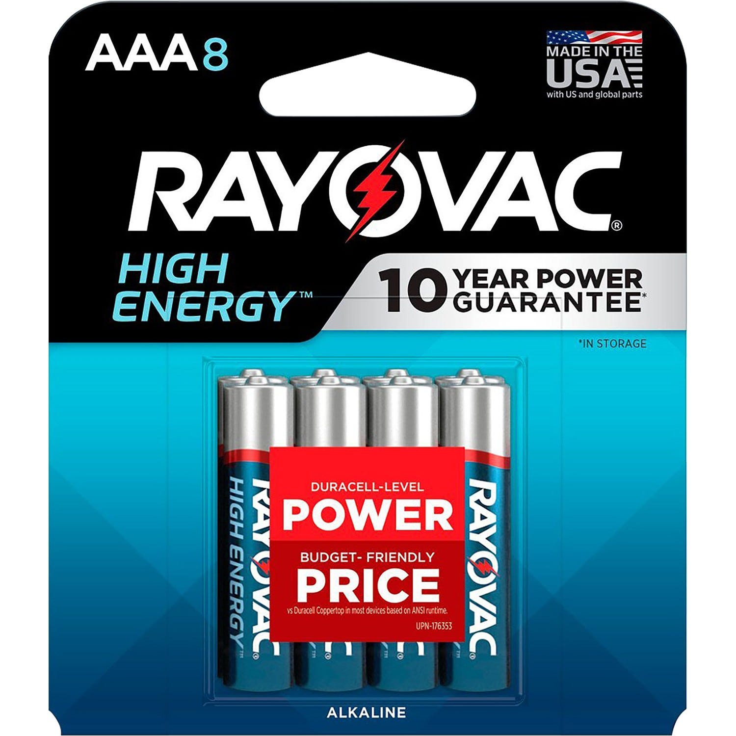 Rayovac Rayovac High Energy AAA Alkaline Batteries Blue / Silver 8-Pack - $8.99 at GrabAGun