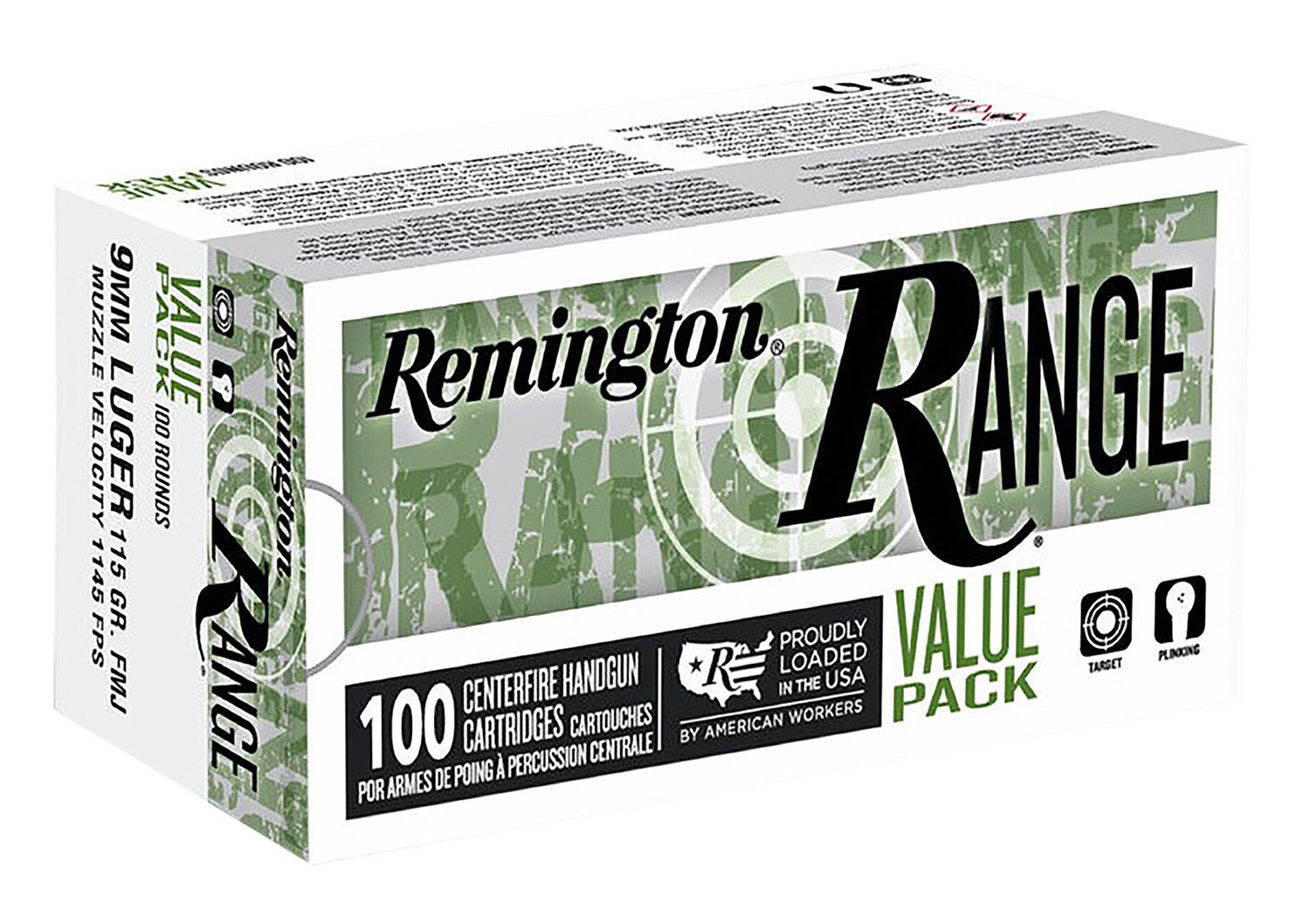 Remington Range 9mm 115 Grain 100-Rounds FMJ