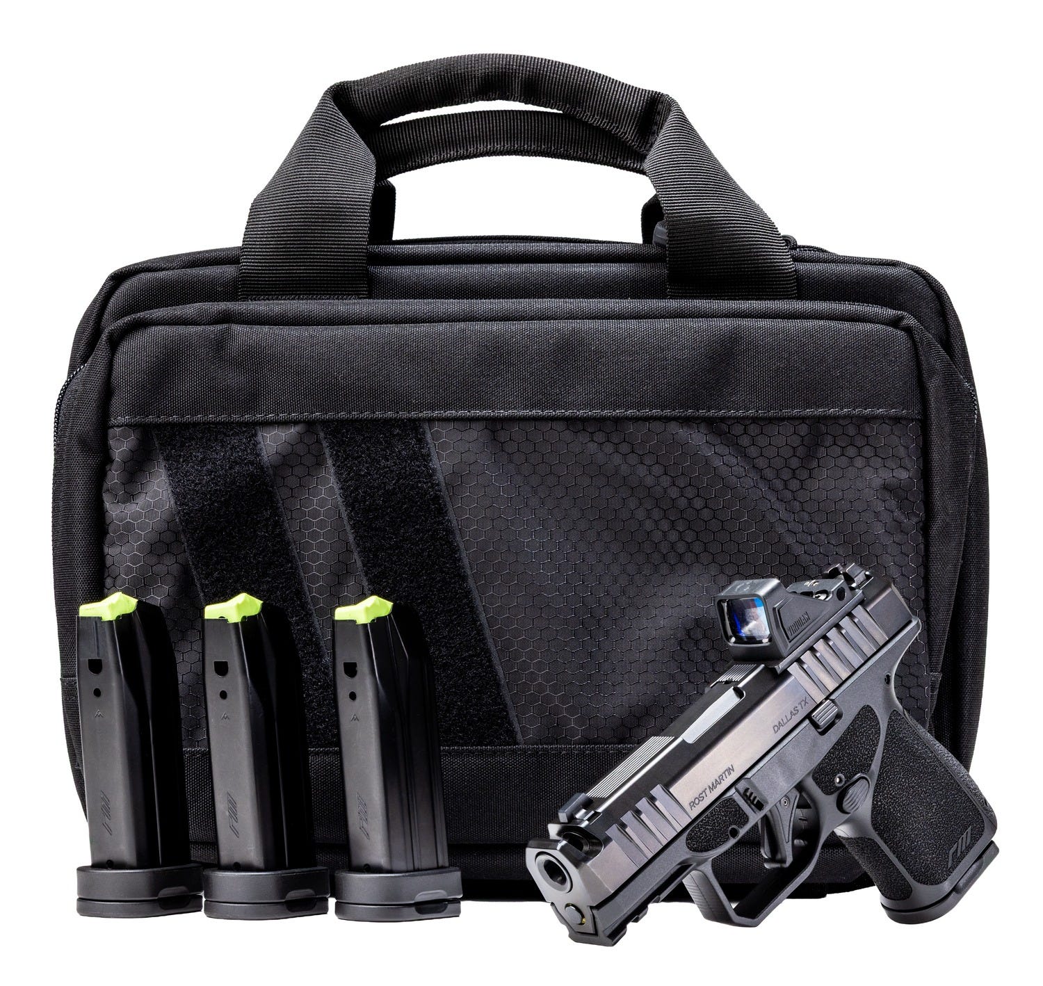 Rost Martin RM1S Comp Bundle CA Compliant 9mm 3.6 Compensated Barrel 10-Rounds OR w/ Optic  4 Mags  Savior Bag - Rost Martin
