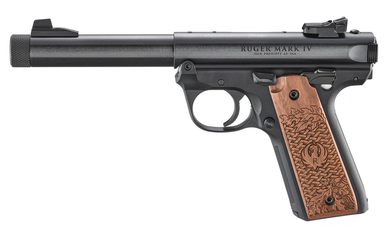 ruger mark iv 22/45 collector s series black / engraved walnut .22 lr 5.5 barrel 10-rounds
