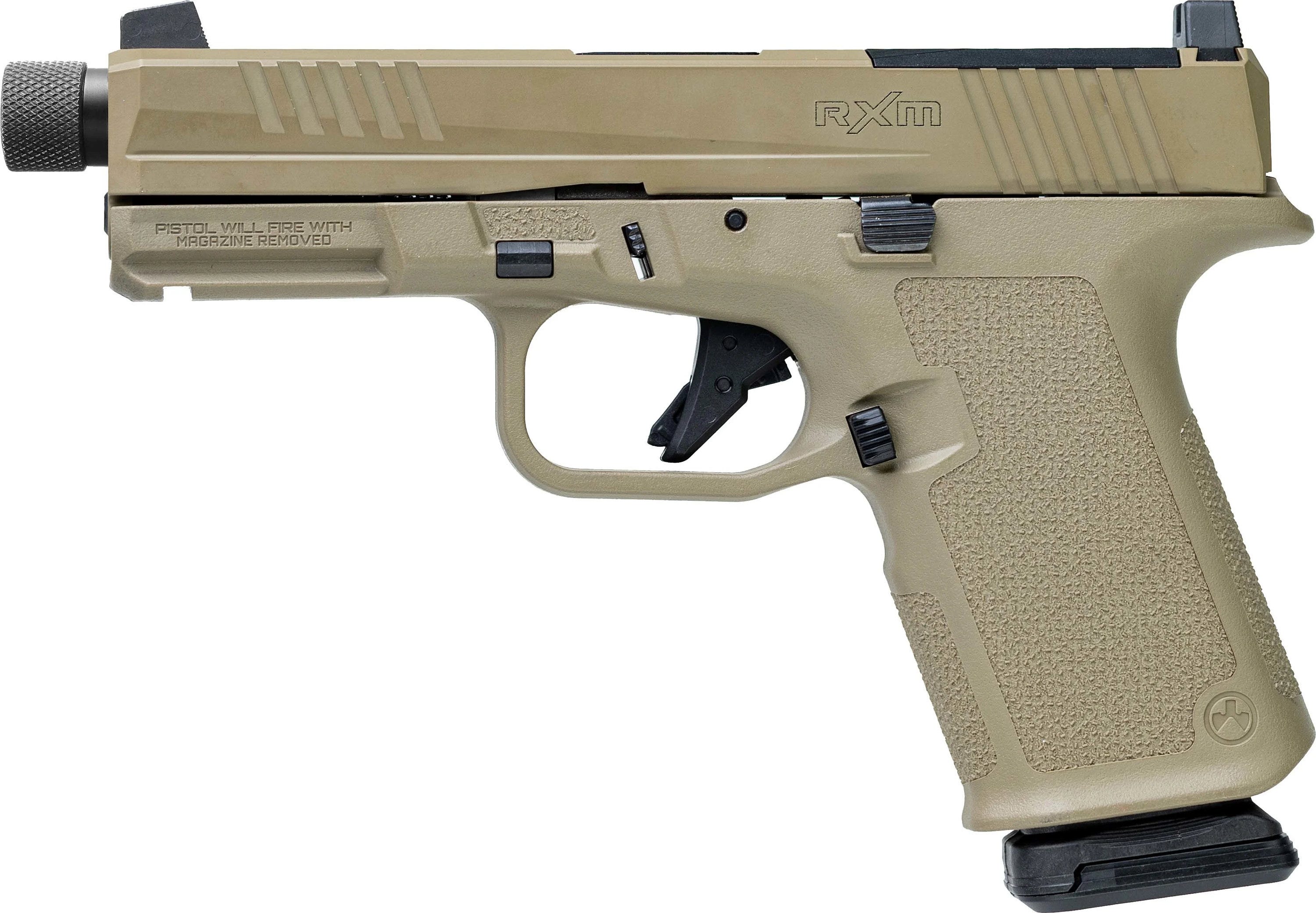 Ruger RXM Flat Dark Earth 9mm 4.5 Threaded Barrel 15-Rounds Optics Ready
