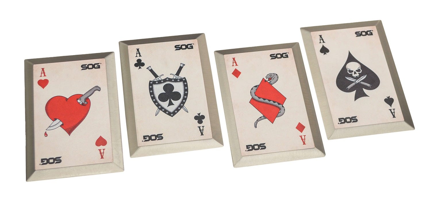 Sog Specialty Knives SOG Specialty Knives Throwing Death Cards Silver 3.5 Blade - $21.49 at GrabAGun