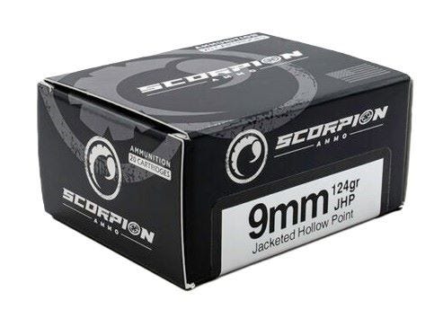Scorpion Ammo Handgun Ammunition 9mm 124 Grain 20-Rounds JHP rpion Handgun Ammunition 9mm 124 Grain 20-Rounds JHP Ammo