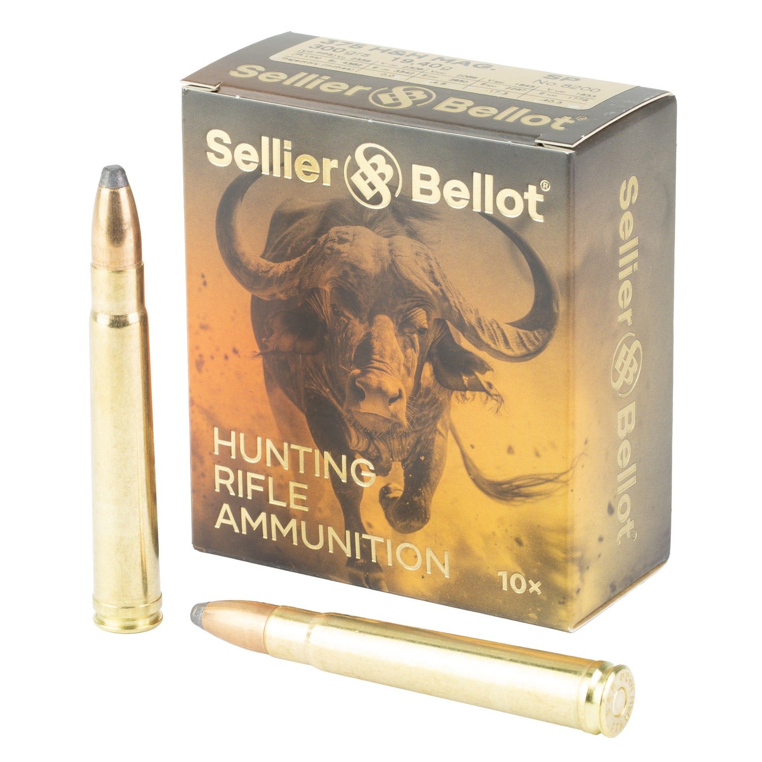 Sellier and Bellot Rifle Ammunition .375 H&H 300 Grain 10-Rounds SP - Sellier & Bellot