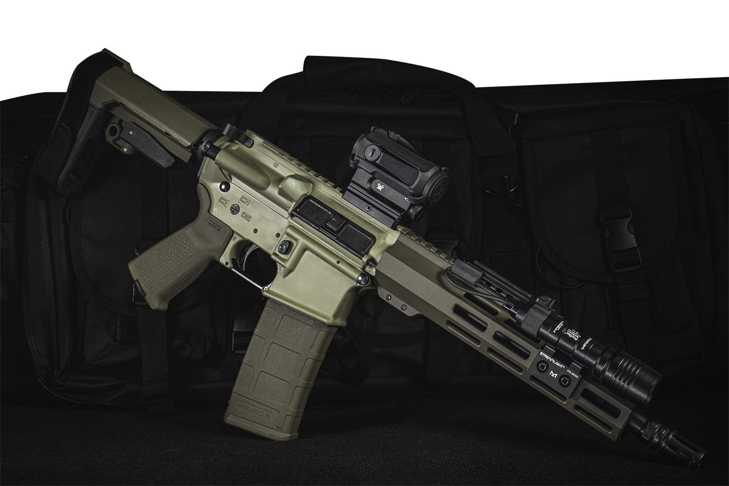 Shark Coast Tactical Grassy Knoll Bundle 2-Tone Green 5.56 10.5 Threaded Barrel 30-Rounds w/ Vortex Sprax  StreamLight ProTac Rail Light - Shark Coast Tactical