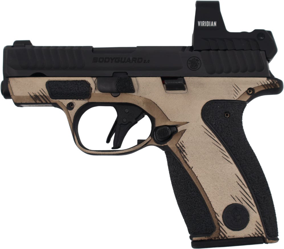 Smith Bodyguard 2.0 Sketch Tan / Black .380 ACP 2.75 Barrel 12-Rounds w/ Viridian RFX1 - Smith Optics