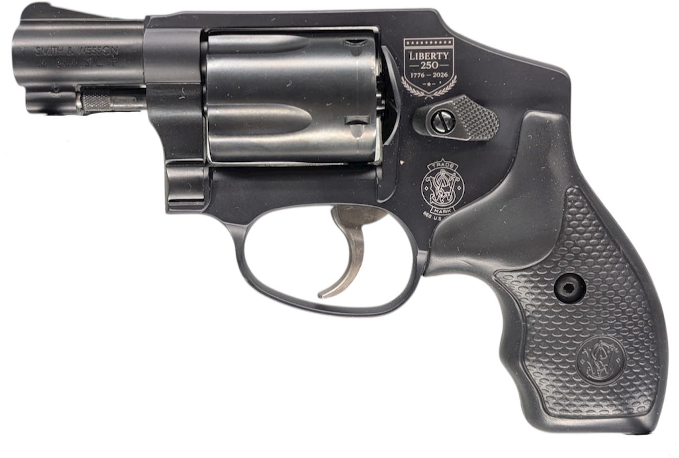 smith and wesson 442 airweight liberty .38 spl 1.875 barrel 5-rounds no lock