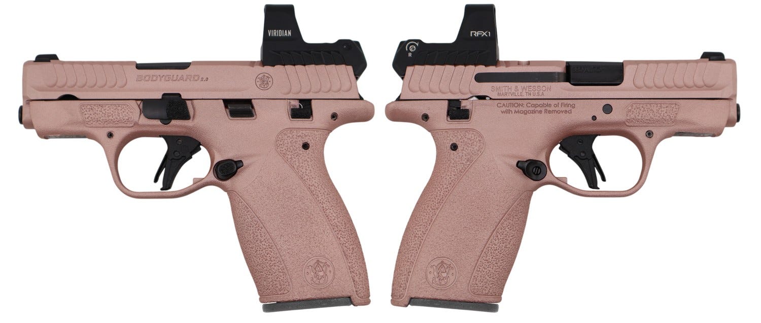 Smith and Wesson Bodyguard 2.0 Rose Gold .380 ACP 2.75 Barrel 12-Rounds OR w/ RFX1 - Smith & Wesson / S&W