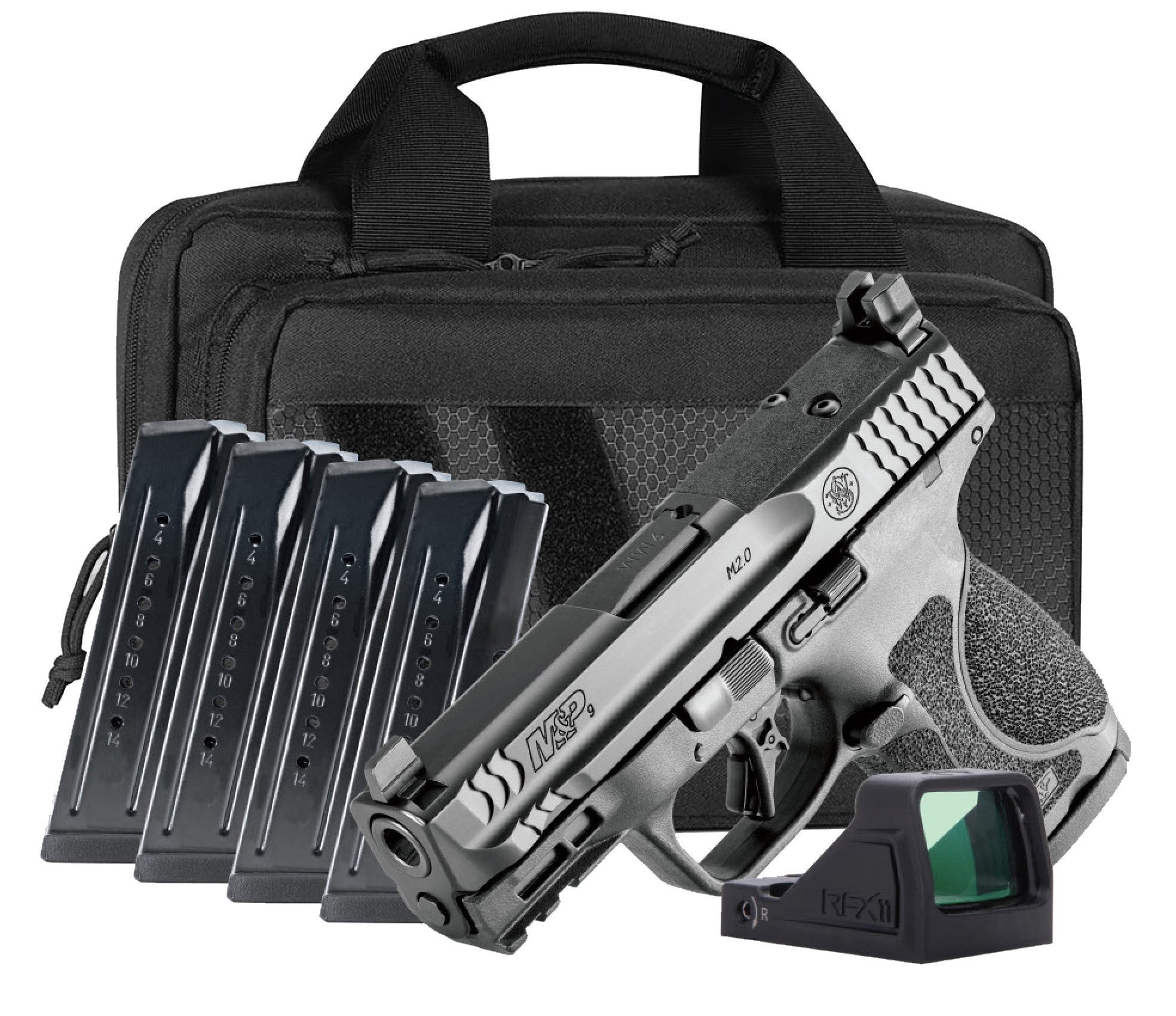 Smith and Wesson M&P9 M2.0 OR Compact 9mm 3.6 Barrel 15-Rounds w/ 5 Mags  Viridian RFX11 Green Dot - Smith & Wesson / S&W
