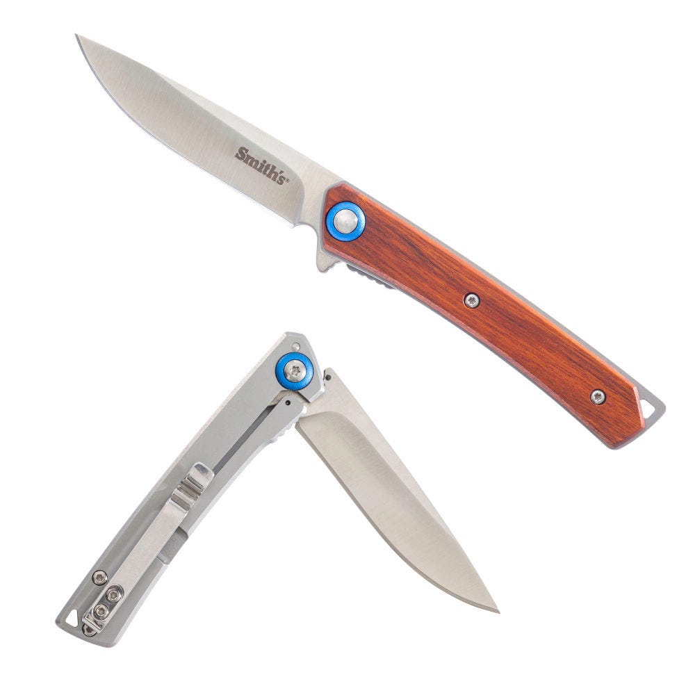 Smith S Smith s Ecesis Wood 3 Drop Point Flipper Knife - $24.59 at GrabAGun