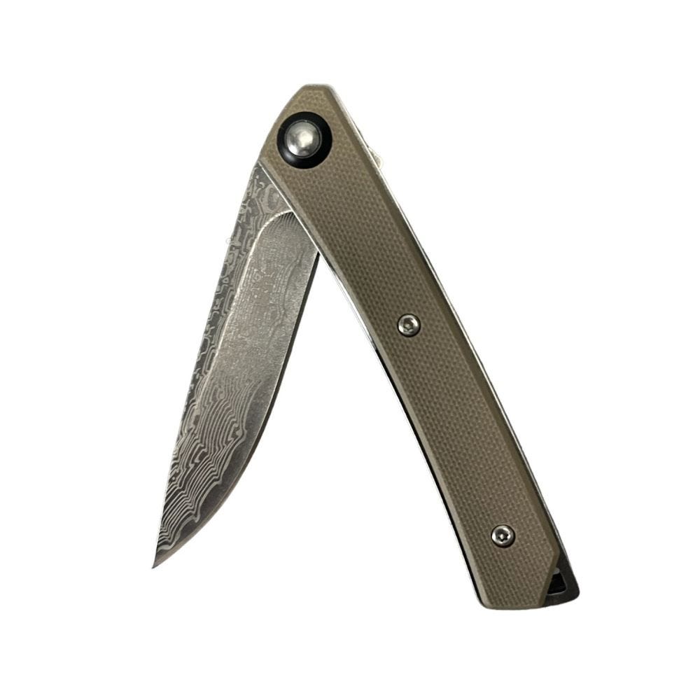 Smith S Smith s Ecesis Desert Tan 3 Drop Point Folding Knife - $23.69 at GrabAGun