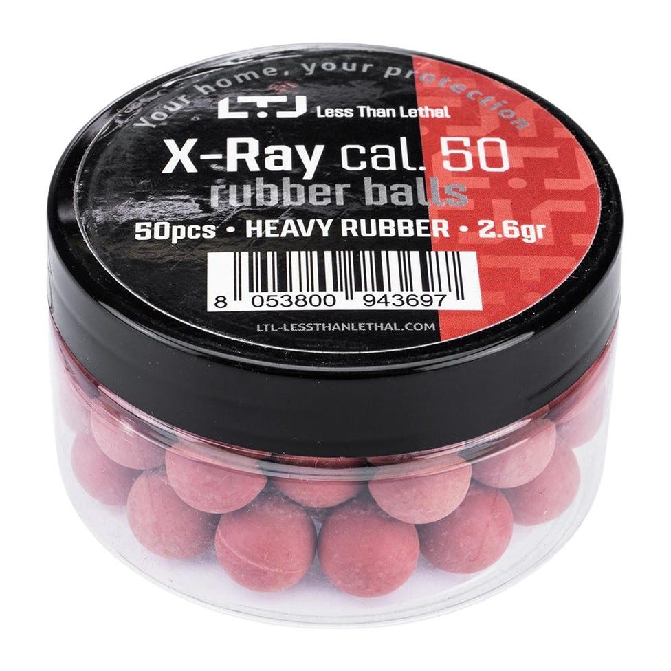 Softair X-Ray Red .50 Caliber Rubber Balls 2.6 Grain 50-Rounds Rubber Ball