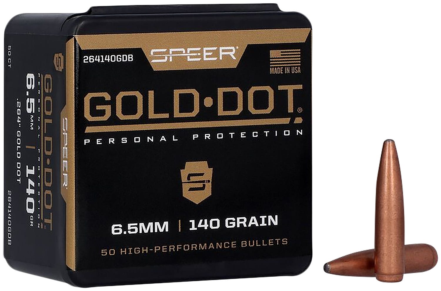 Speer Gold Dot 6.5mm / .264 140 Grain 50-Count SP - Speer