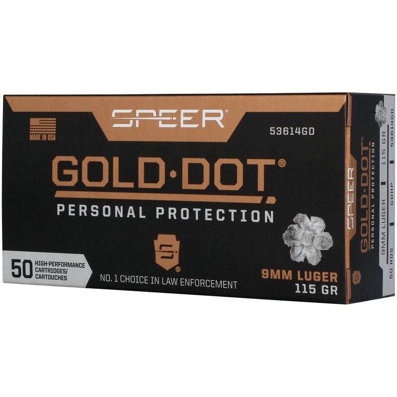 Speer Gold Dot Personal Protection 9mm 124 Grain 50-Rounds GDHP