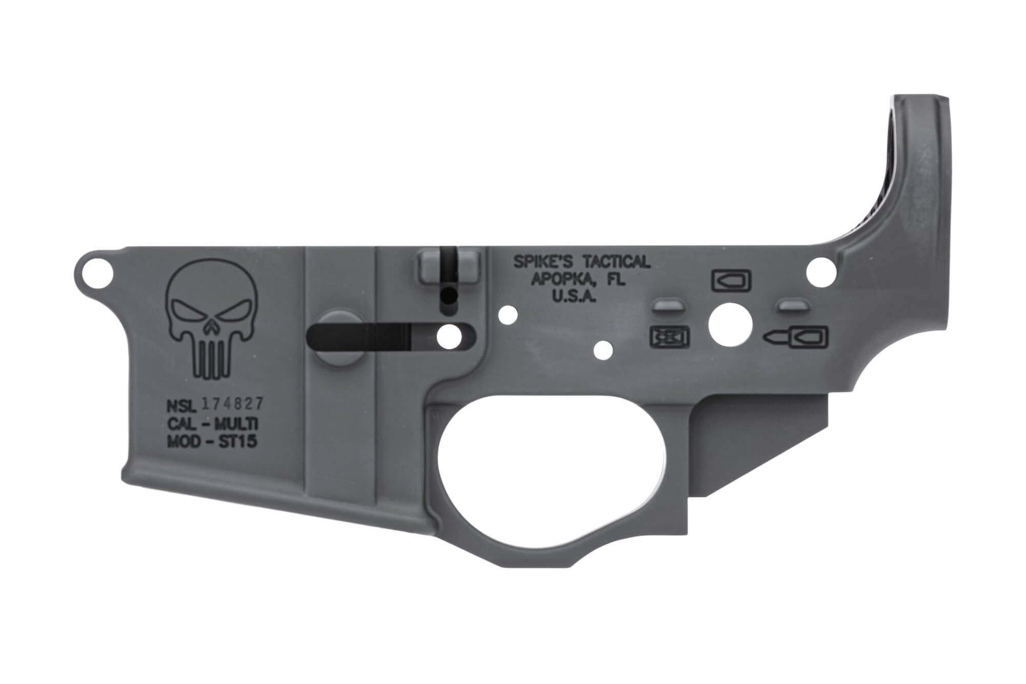Spike's Tactical Spikes Tactical Punisher Stripped Lower Receiver Black 5.56 / .223 Rem