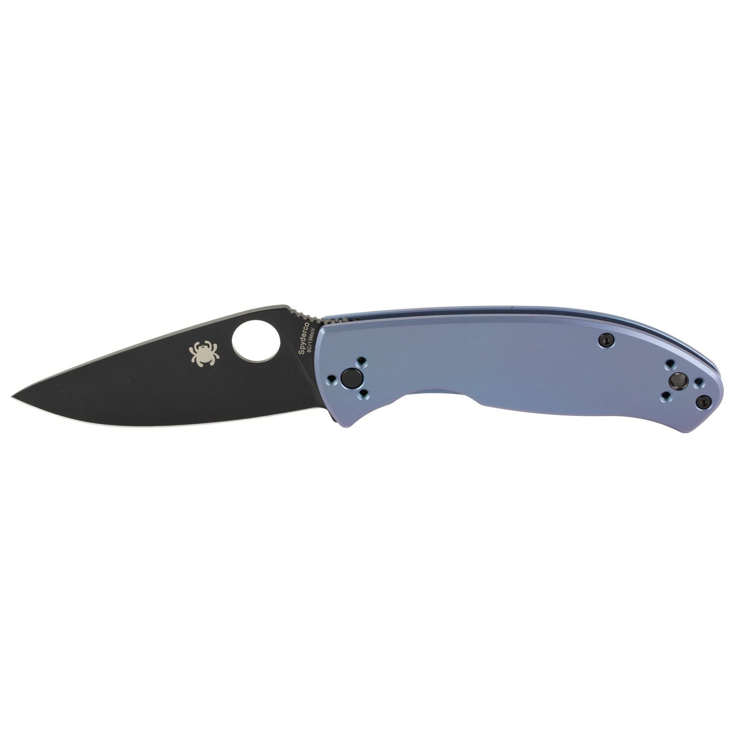Spyderco Tenacious Blue Folding Knife R.I.L. Lock 3.35 Plain Edge Drop Point 8Cr13MoV Blade