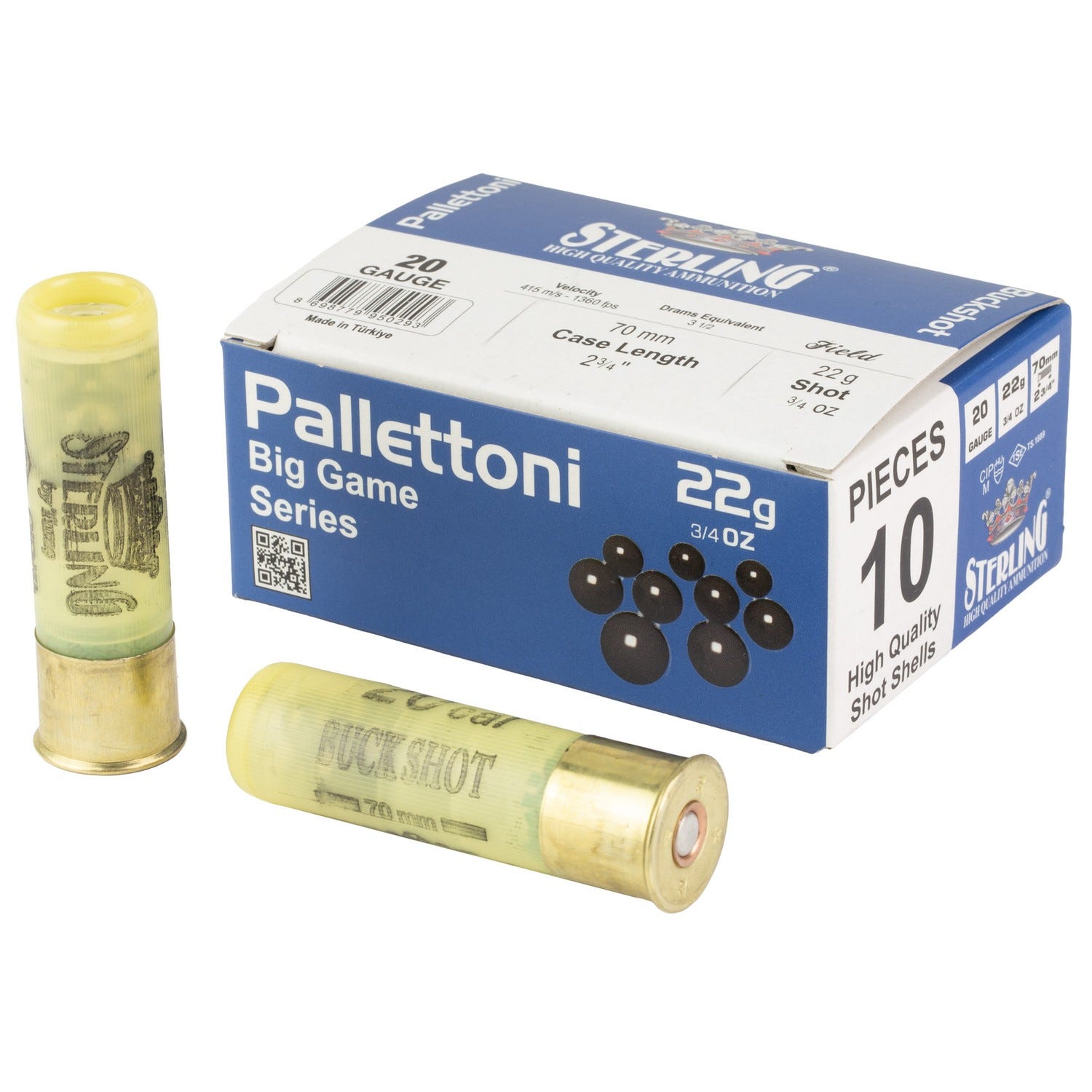 Sterling Shotgun Ammunition 20 GA-2.75 00 Buck 6/8 oz 10-Rounds - Sterling