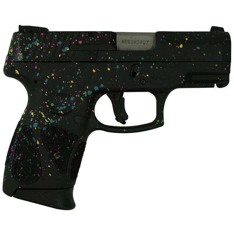 taurus g2c custom multi-color paint splatter 9mm 3.2 barrel 12-rounds