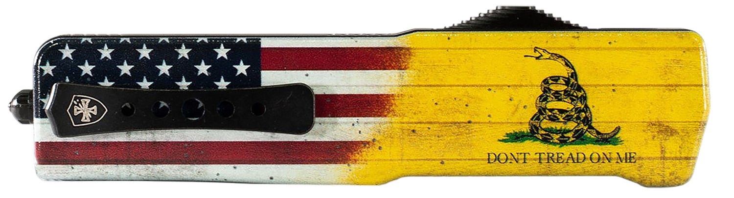 Templar Knife Templar Knife Premium Weighted Yellow Don t Tread On Me 3 Plain Edge Drop Point D2 Blade - $87.99 at GrabAGun