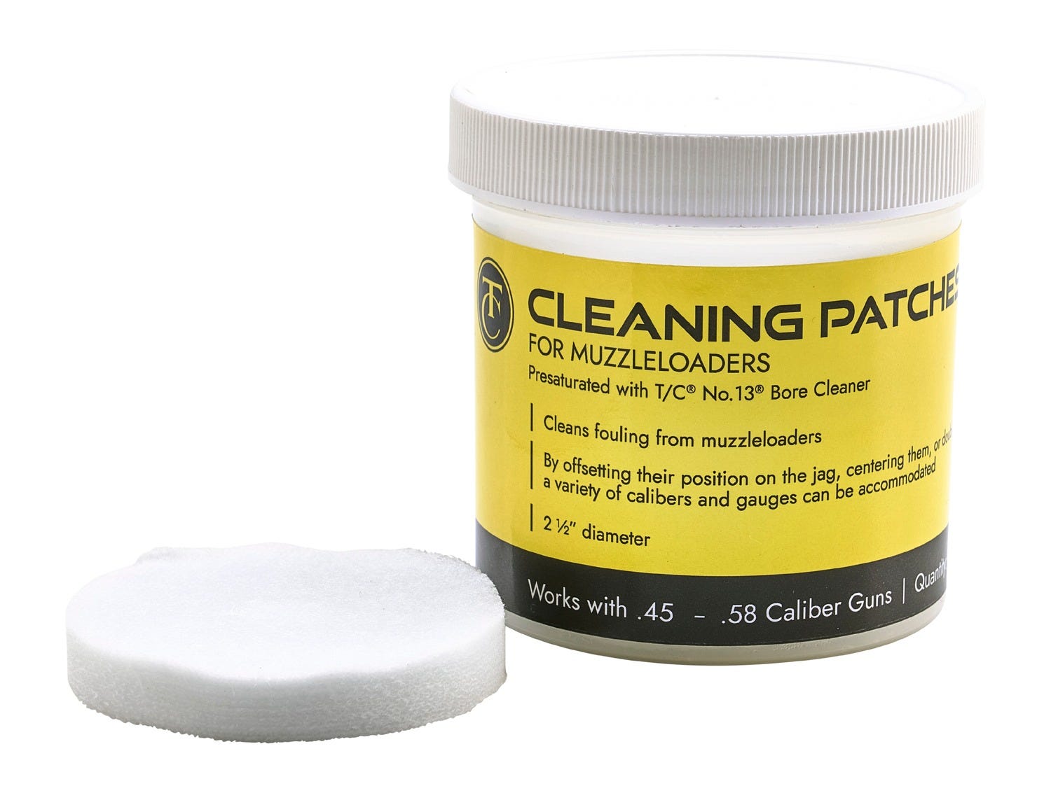 Thompson Center No. 13 Bore Cleaning Patches White 2.5 100-Count