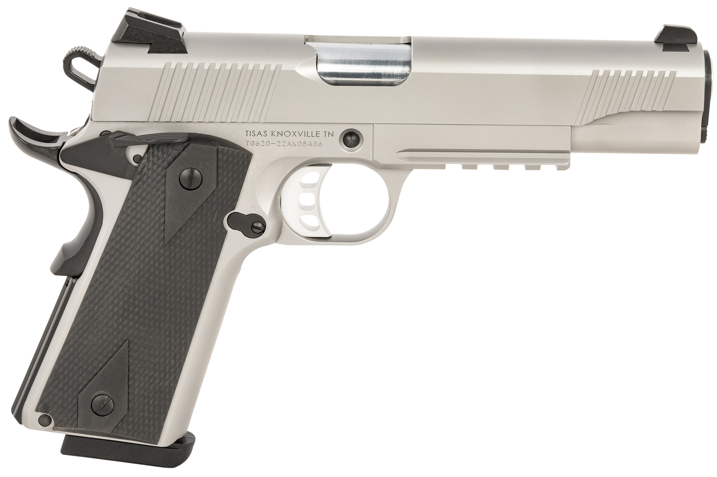 tisas 1911 duty stainless .45 acp 5 barrel 8-rounds picatinny rail