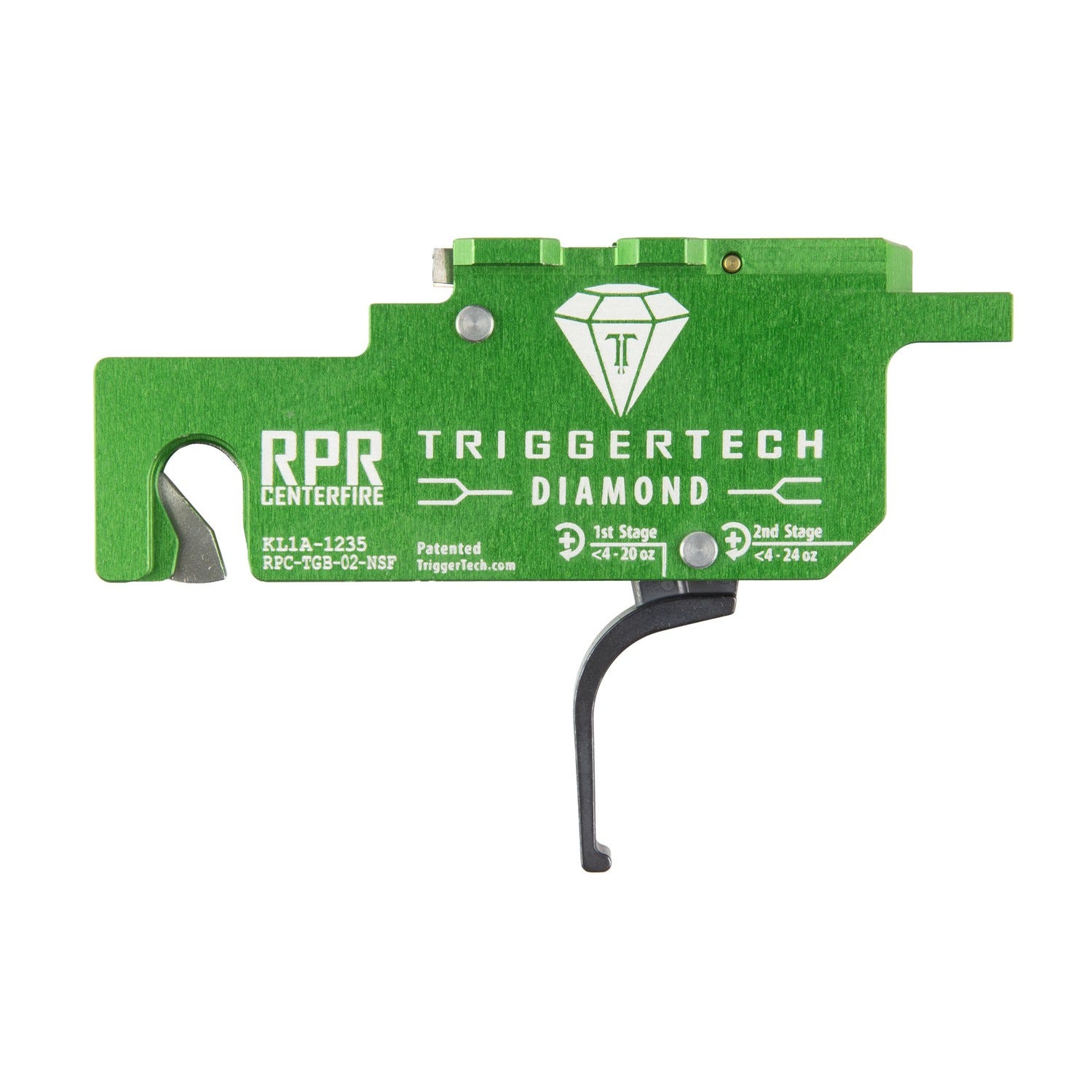 TriggerTech Diamond Green Two-Stage Flat Straight Trigger for Ruger Precision Rifle