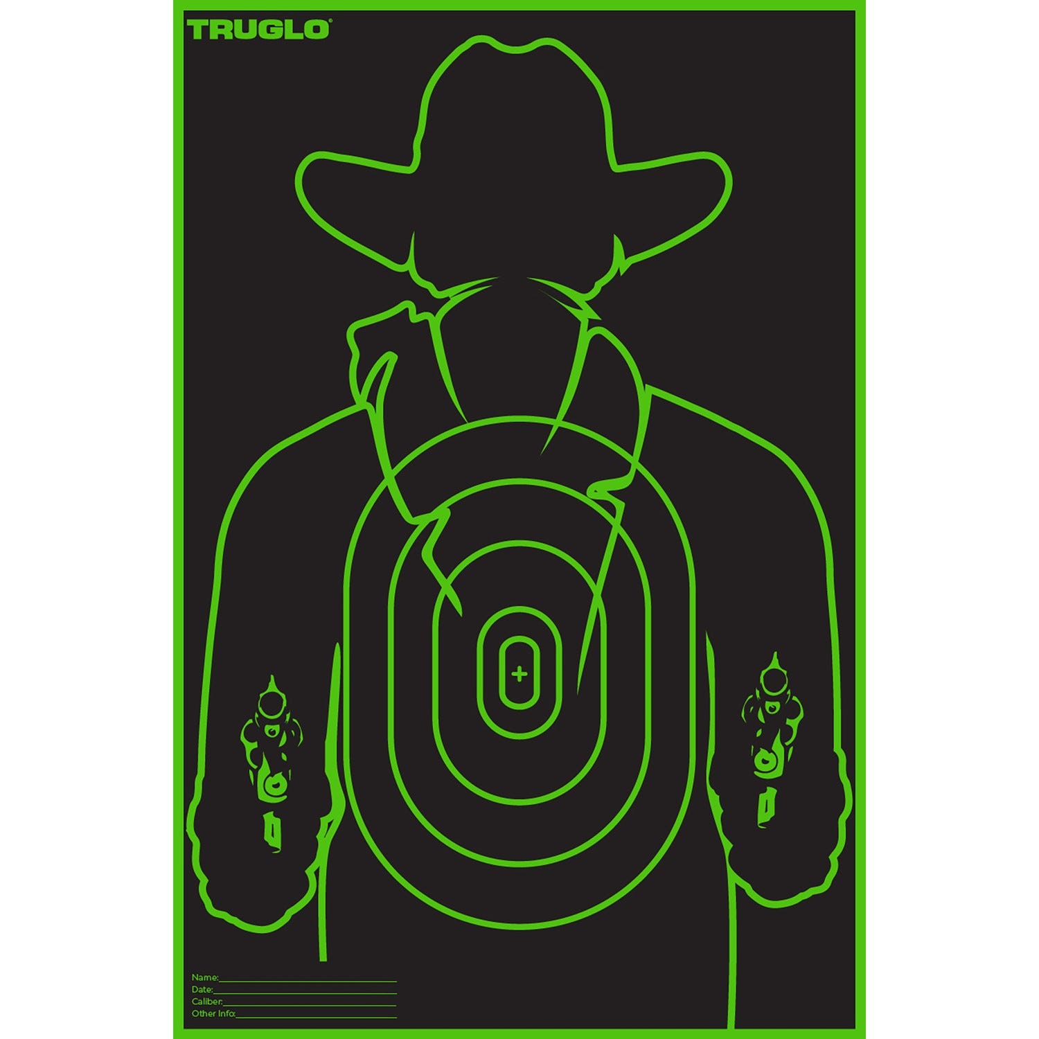 TruGlo Tru-See Gunslinger Target Black/Green 12x18 Cowboy 6-Pack