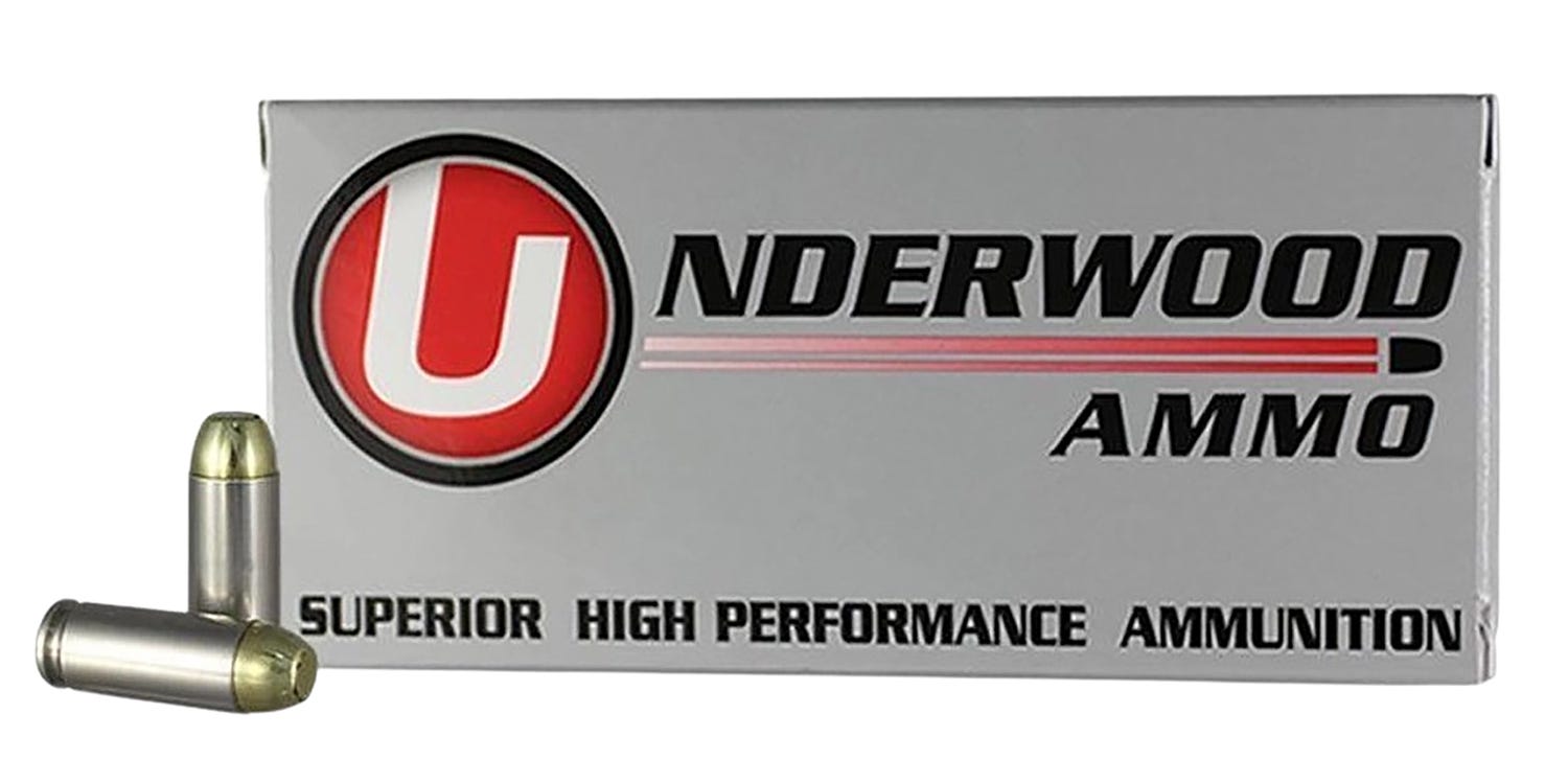 Underwood Ammo Centerfire Pistol Nickel Plated Brass 10mm 180 Grain 50-Rounds FMJFN