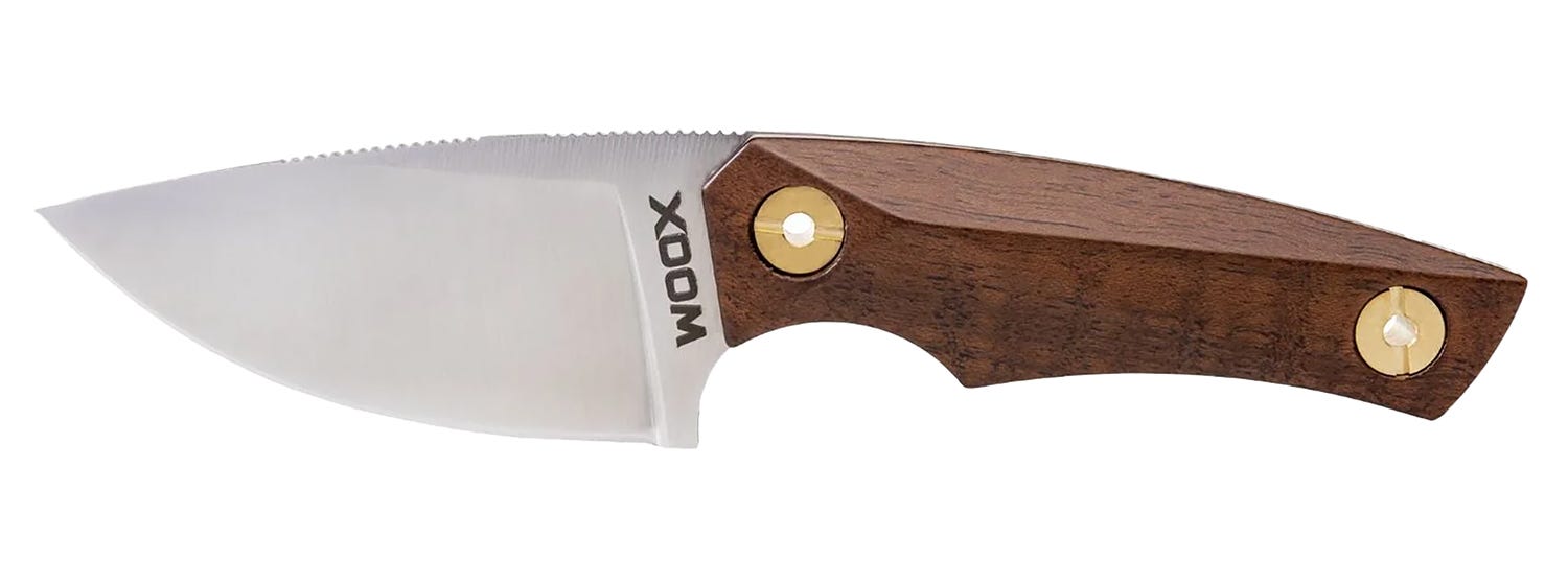 Woox Bad Boy Walnut American 2.75 Plain Edge Drop Point D2 Blade - Woox