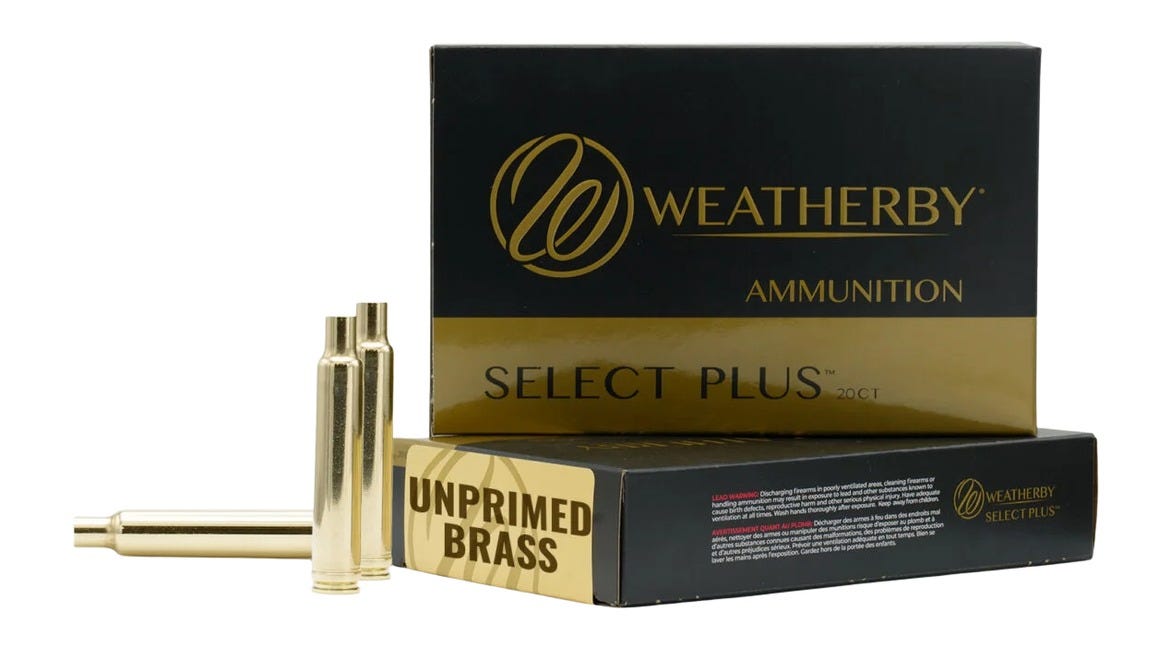 Weatherby Weatherby Select Plus Unprimed Cases .25 WBY RPM / .257 Unprimed Rifle Brass 20-Count - $59.89 at GrabAGun