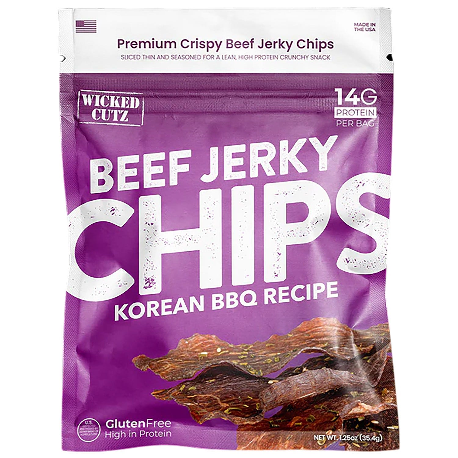 Wicked Wicked Cutz Korean BBQ Beef Jerky Chips 8-Pack - $58.69 at GrabAGun