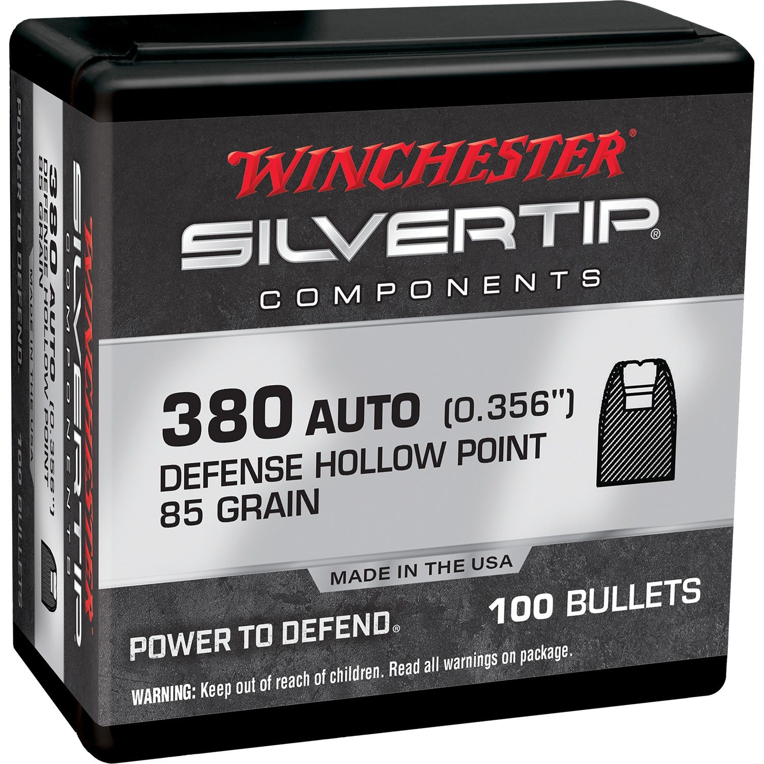 Winchester Silvertip Nickel Plated Brass .380 ACP 85 Grain 100-Rounds JHP chester Silvertip Nickel Plated Brass .380 ACP 85 Grain 100-Rounds JHP Ammo